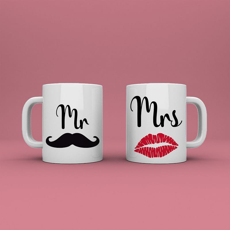 Duo Tazas personalizadas "Mrs y Mr"